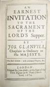 GLANVILL, JOSEPH.  1684  An Earnest Invitation to the . . . Lord's Supper. Contemporary morocco gilt by one of the Queens' Binders.